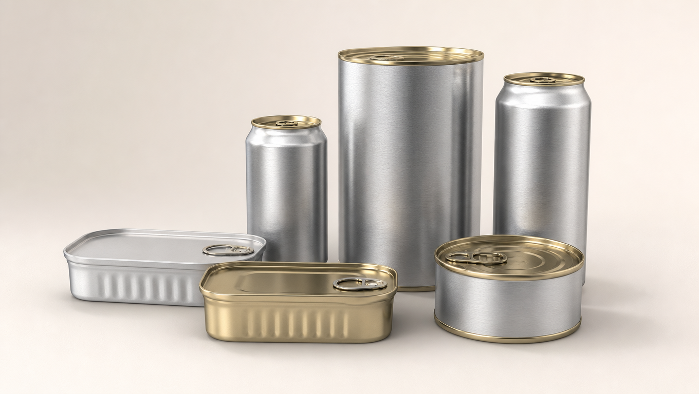 Aluminium cans and metal tins