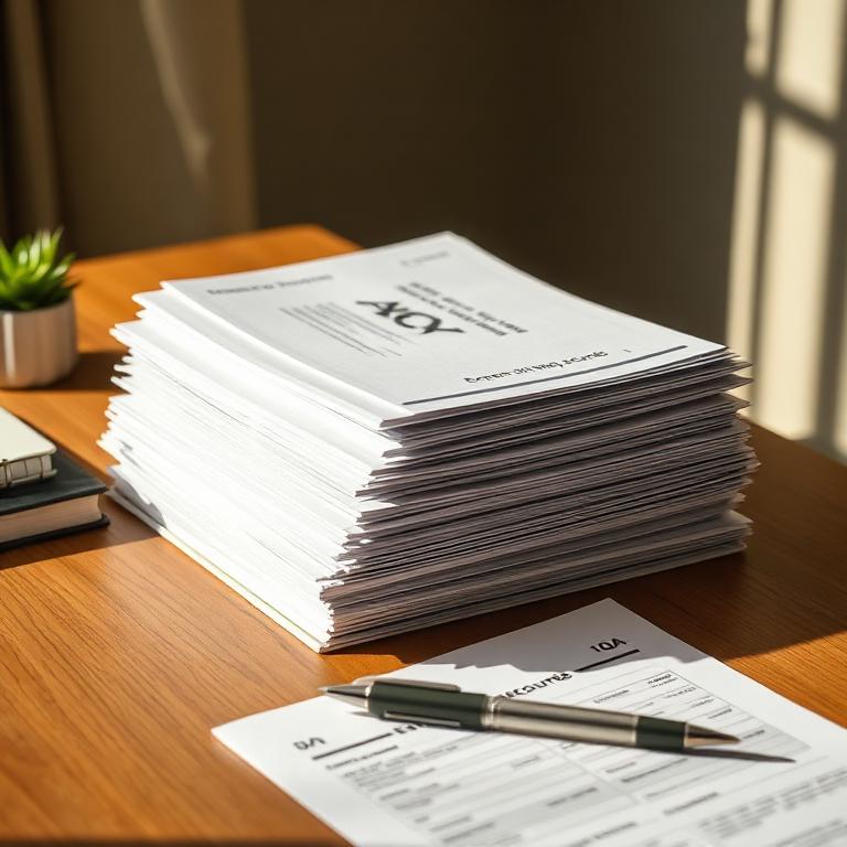 Stack of QA and export documentation on a desk