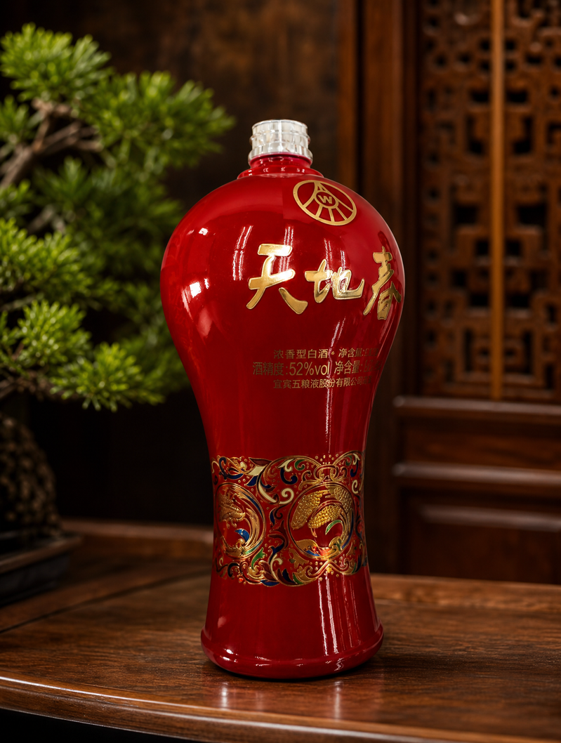 Ceramic-sprayed bottle with gold accents